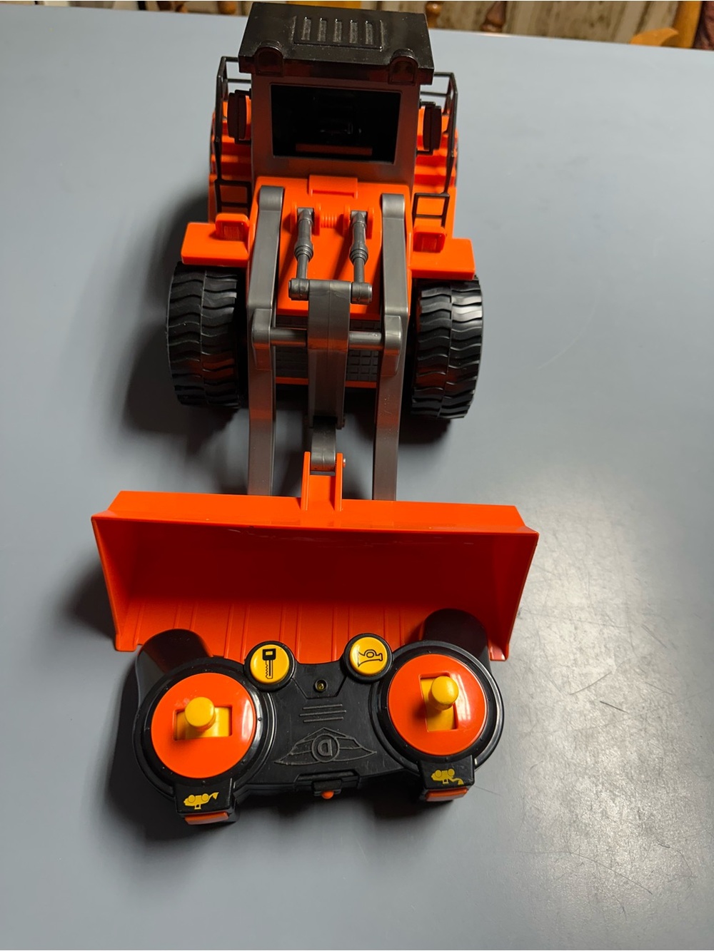 Bright Orange Remote Control Loader Toy with Controller - Unbranded